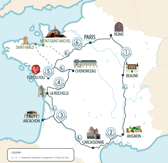 Le Grand Tour France Map Luxury Train Club