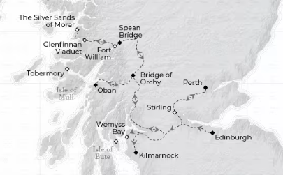 Royal Scotsman Clans Castles Isles Journey Map