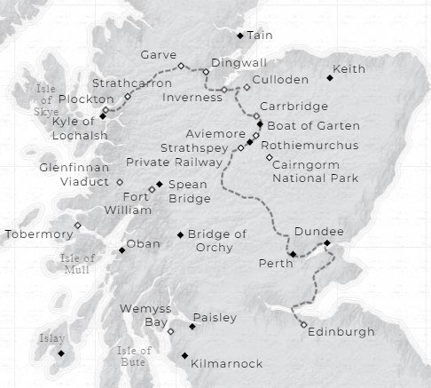 Royal Scotsman Essence of Scotland Map Luxury Train Club