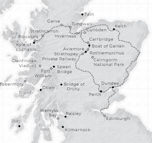 Royal Scotsman Scotch Malt Whisky Tour Map Luxury Train Club