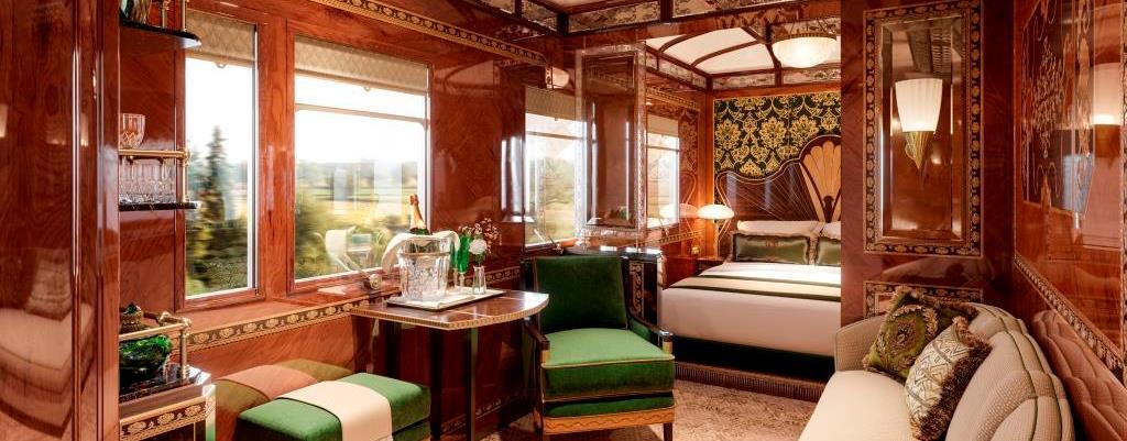 Venice Simplon Orient Express luxury train in Venice St Lucia